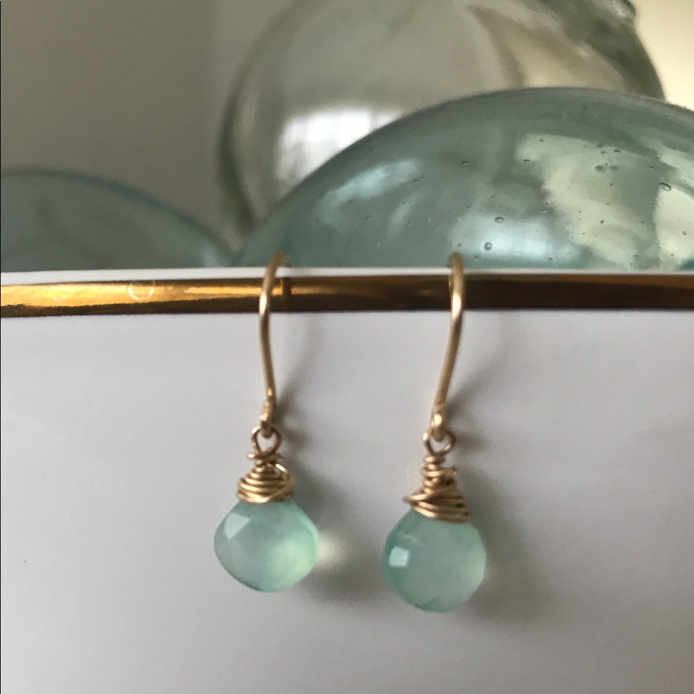 Sea glass drop earrings